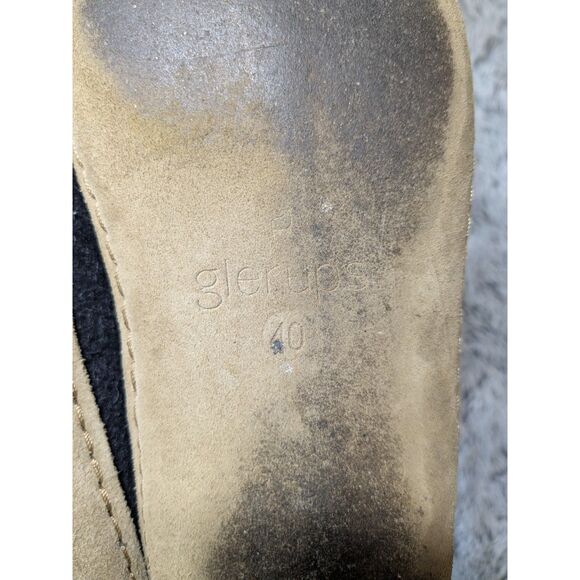 Glerups Wool Slippers Leather Sole Slip On Charcoal Black Gray EU 40 US 9 Womens - Picture 6 of 9